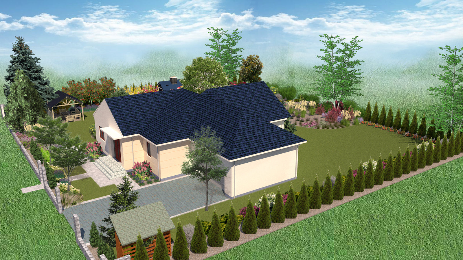 Projekt ogrodu do 2000 m² – kompleksowa dokumentacja