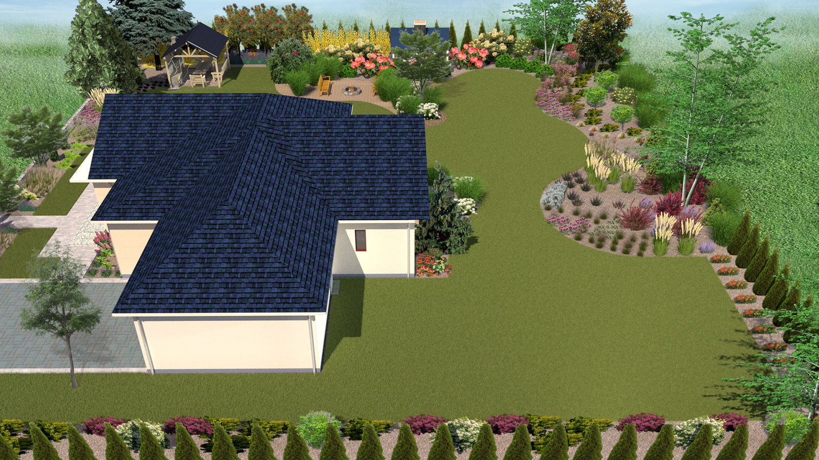 Projekt ogrodu do 2000 m² – kompleksowa dokumentacja